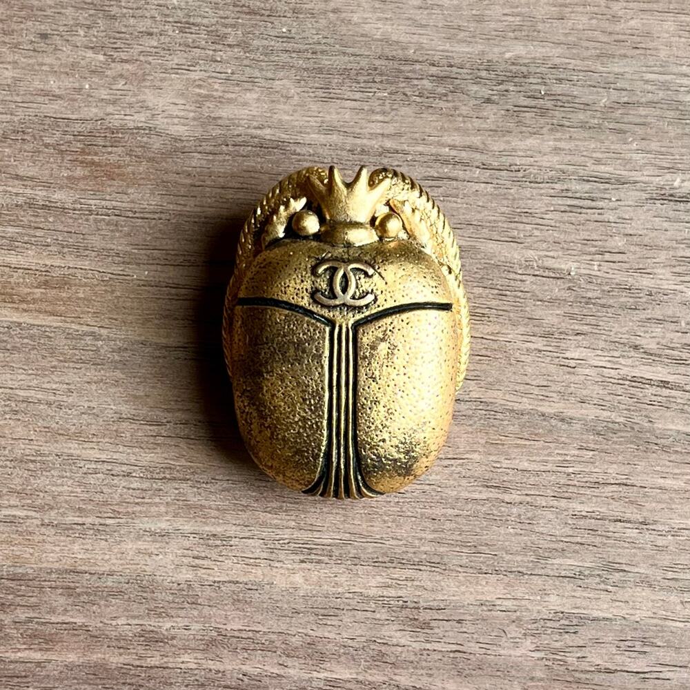 CHANEL Scarab Gold Tone Brooch - Picture 2 of 5